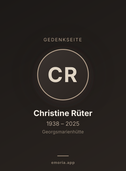 Gedenkportrait von Christine Rüter
