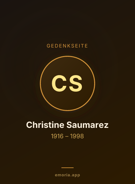 Gedenkportrait von Christine Saumarez