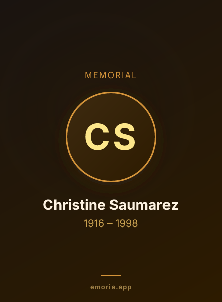 Memorial portrait of Christine Saumarez