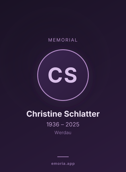 Memorial portrait of Christine Schlatter
