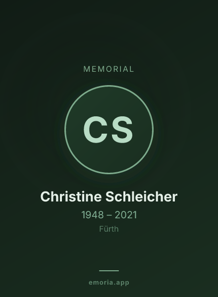Memorial portrait of Christine Schleicher