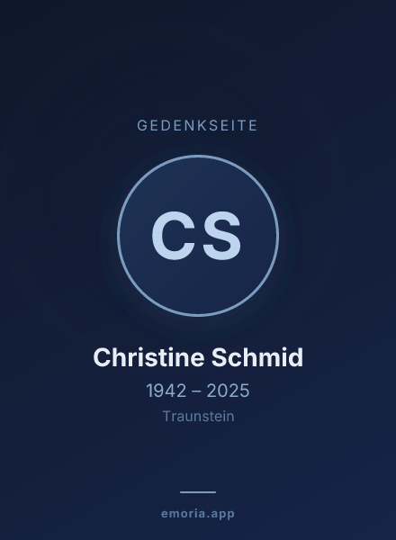 Gedenkportrait von Christine Schmid