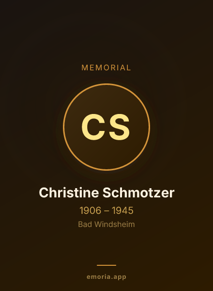 Memorial portrait of Christine Schmotzer