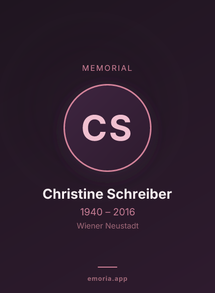 Memorial portrait of Christine Schreiber