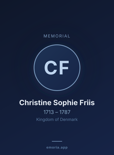 Memorial portrait of Christine Sophie Friis