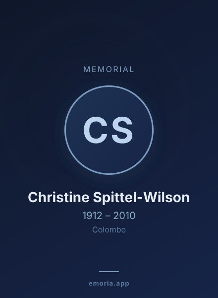 Memorial portrait of Christine Spittel-Wilson