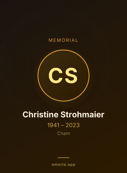 Memorial portrait of Christine Strohmaier