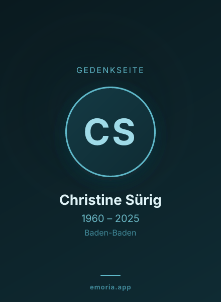 Gedenkportrait von Christine Sürig