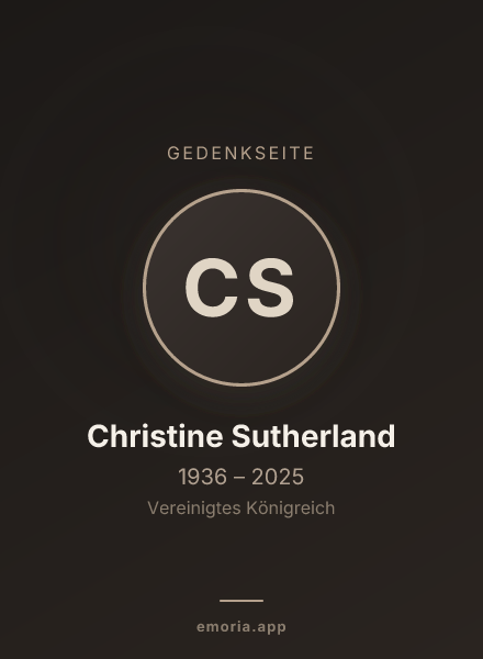 Gedenkportrait von Christine Sutherland