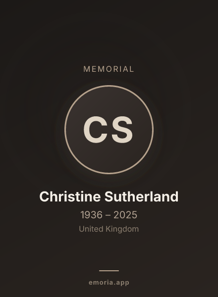Memorial portrait of Christine Sutherland