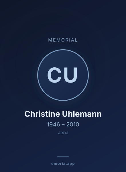 Memorial portrait of Christine Uhlemann