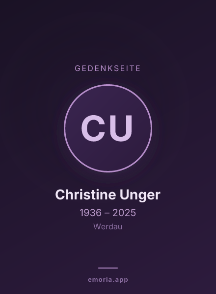 Gedenkportrait von Christine Unger