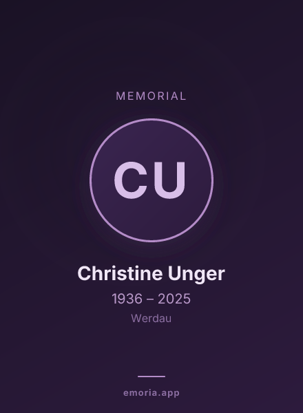 Memorial portrait of Christine Unger