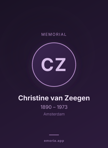 Memorial portrait of Christine van Zeegen