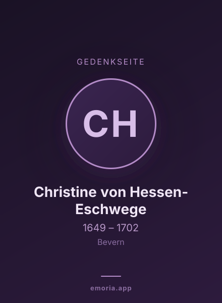 Gedenkportrait von Christine von Hessen-Eschwege