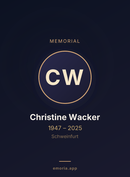 Memorial portrait of Christine Wacker