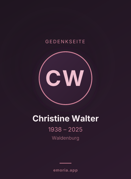 Gedenkportrait von Christine Walter