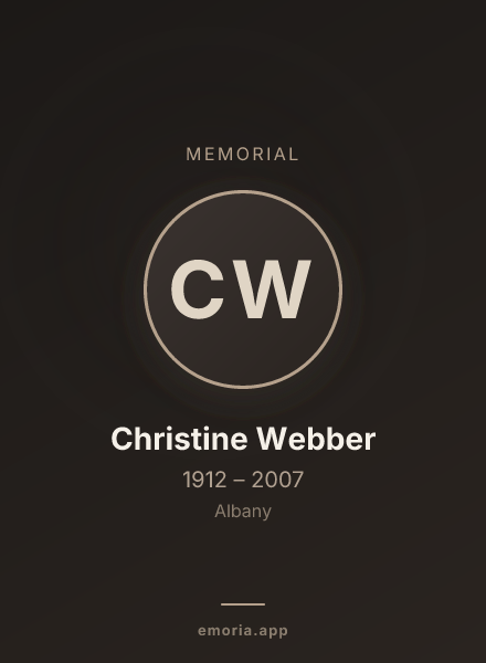 Memorial portrait of Christine Webber