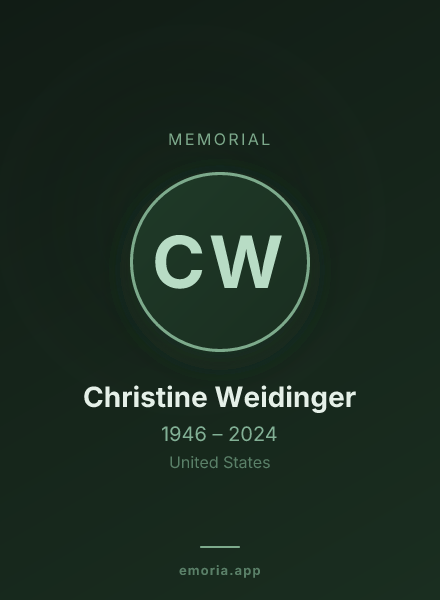 Memorial portrait of Christine Weidinger