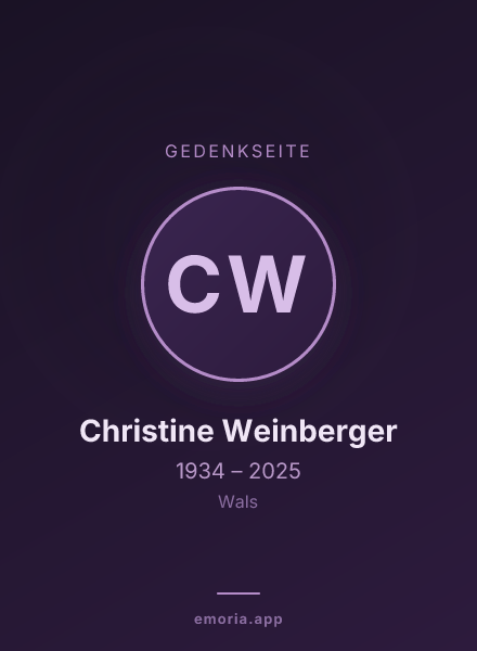Gedenkportrait von Christine Weinberger