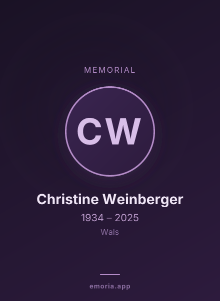 Memorial portrait of Christine Weinberger