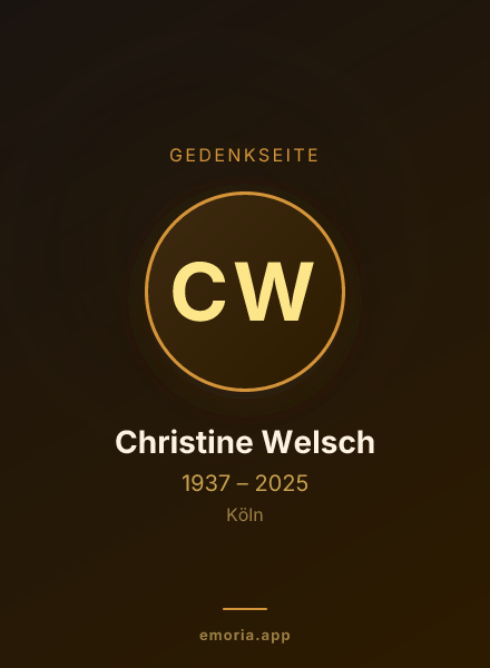 Gedenkportrait von Christine Welsch