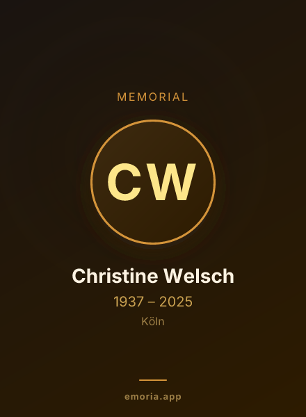 Memorial portrait of Christine Welsch