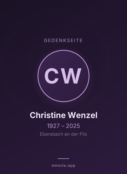 Gedenkportrait von Christine Wenzel