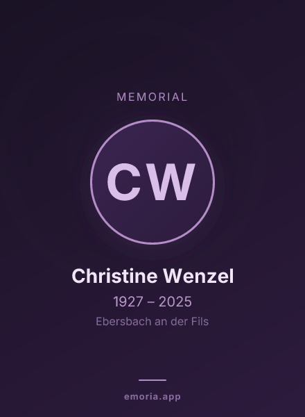 Memorial portrait of Christine Wenzel