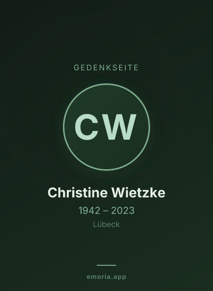 Gedenkportrait von Christine Wietzke