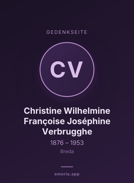 Gedenkportrait von Christine Wilhelmine Françoise Joséphine Verbrugghe