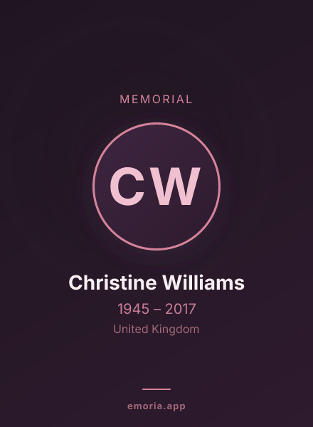 Memorial portrait of Christine Williams