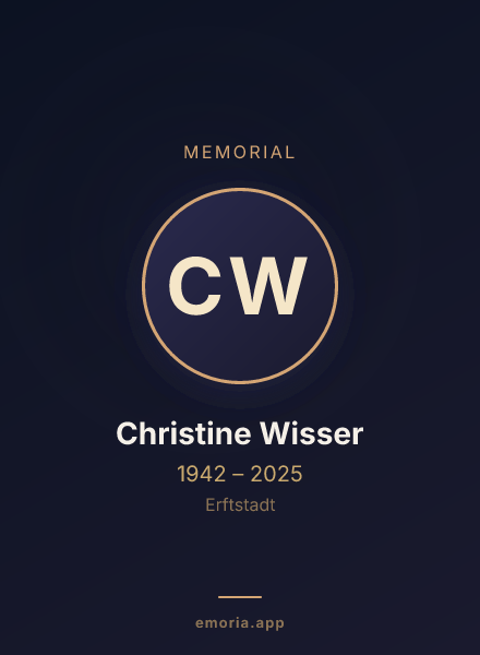 Memorial portrait of Christine Wisser