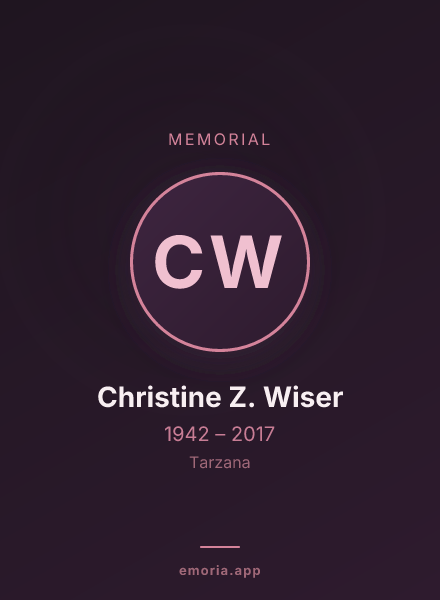 Memorial portrait of Christine Z. Wiser