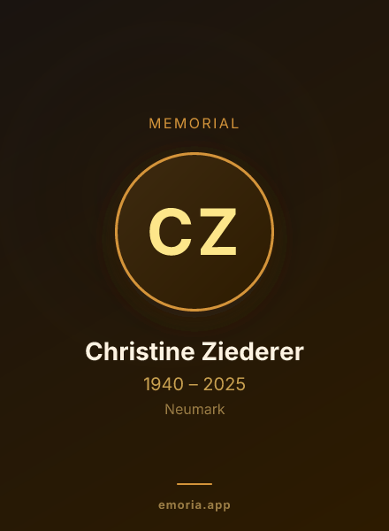 Memorial portrait of Christine Ziederer