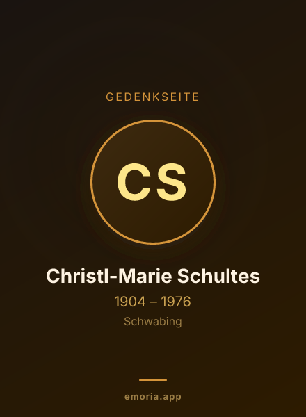 Gedenkportrait von Christl-Marie Schultes