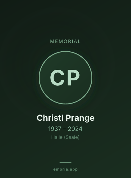 Memorial portrait of Christl Prange
