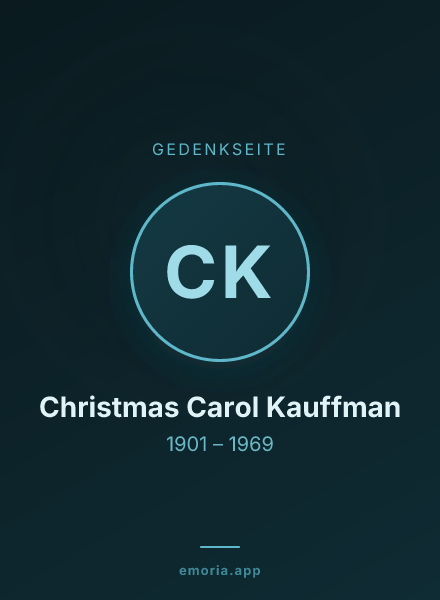 Gedenkportrait von Christmas Carol Kauffman