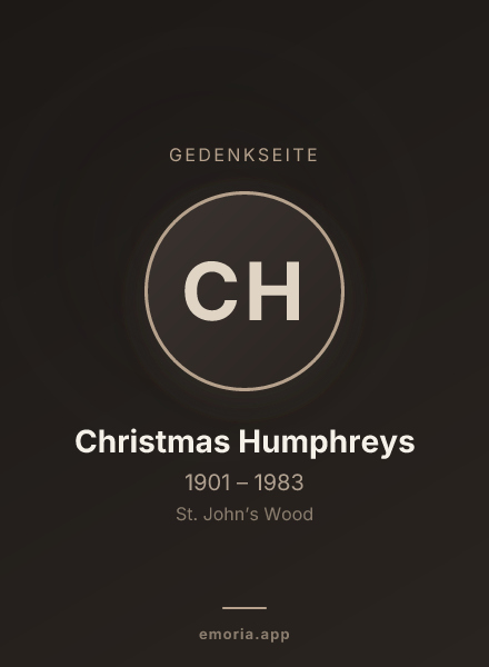 Gedenkportrait von Christmas Humphreys