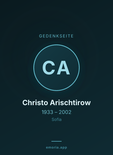 Gedenkportrait von Christo Arischtirow