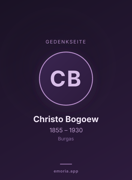 Gedenkportrait von Christo Bogoew