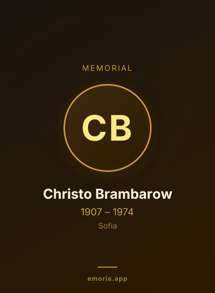 Memorial portrait of Christo Brambarow