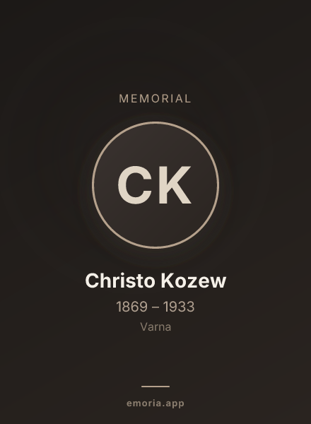 Memorial portrait of Christo Kozew