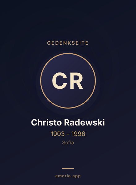 Gedenkportrait von Christo Radewski
