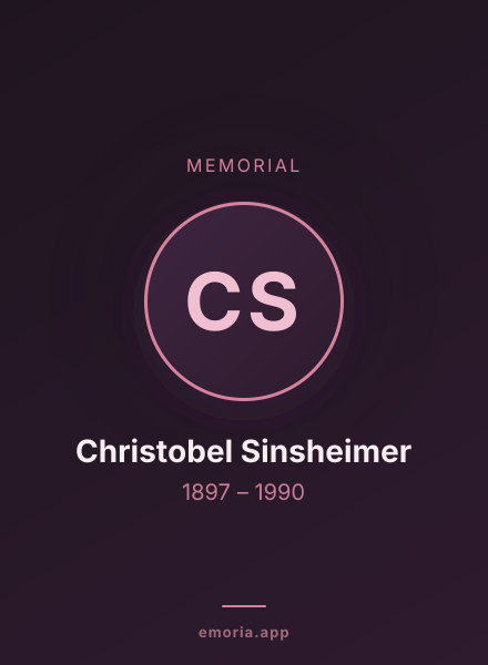 Memorial portrait of Christobel Sinsheimer