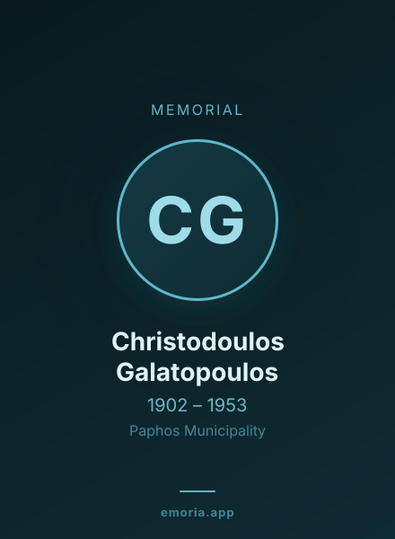 Memorial portrait of Christodoulos Galatopoulos