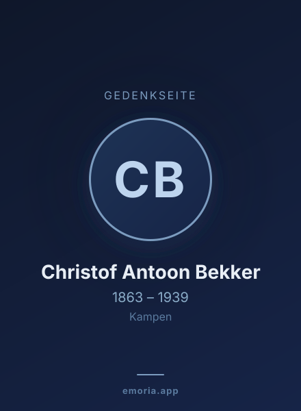 Gedenkportrait von Christof Antoon Bekker