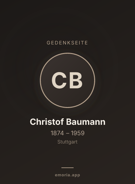 Gedenkportrait von Christof Baumann