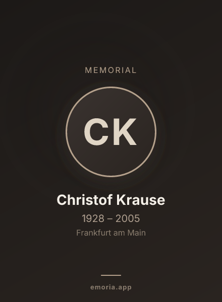 Memorial portrait of Christof Krause