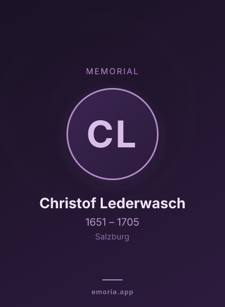 Memorial portrait of Christof Lederwasch